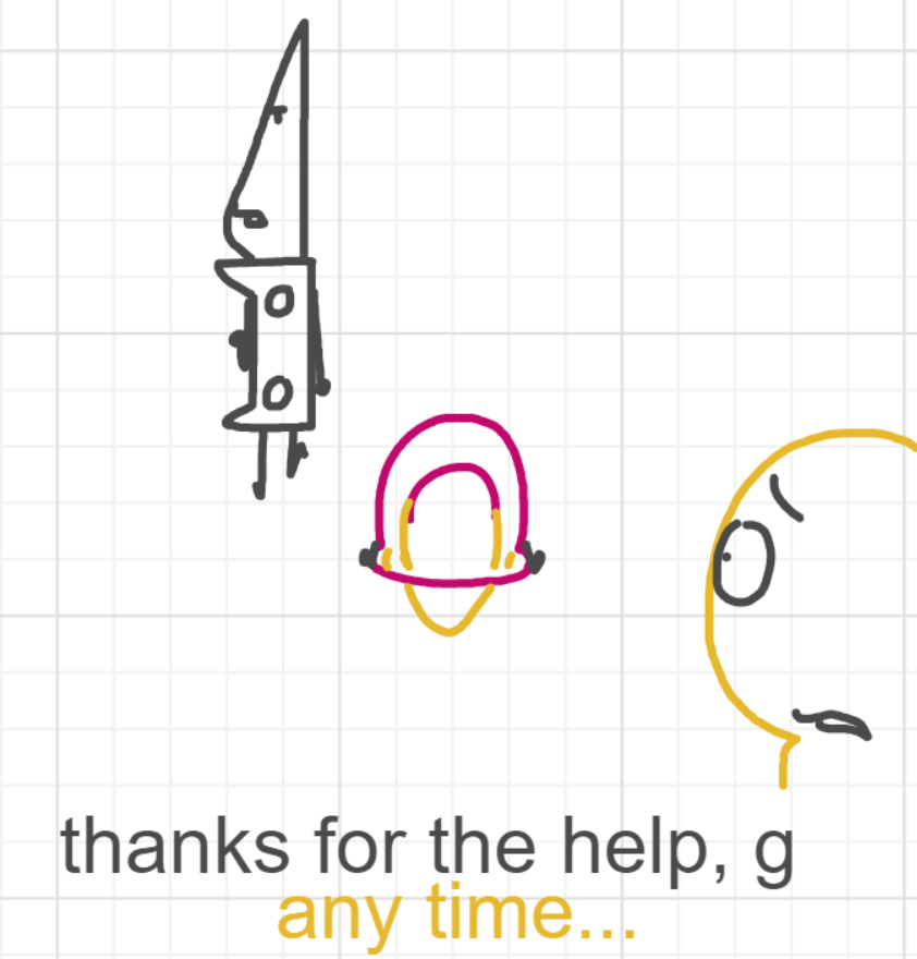 A panel from What's The Point, episode five of the Board Boards object show by Furretwalk/WalkingFurret.